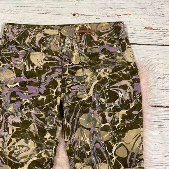 Anthropologie Pilcro The Wanderer Colorful Metallic Marbled Pop Pants - Picture 7 of 12